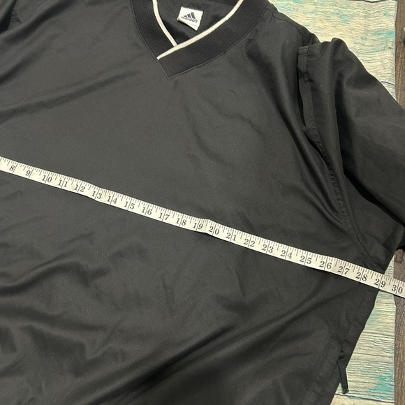adidas Climashell Windbreaker Jacket Mens XL Black V Neck Elastic Hem Pullover - Picture 10 of 11